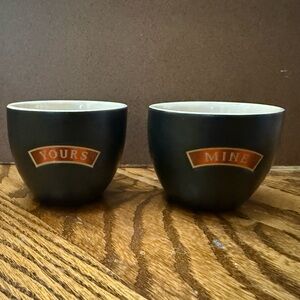 Set of 2 Baileys Irish Cream “Mine & Yours” collectible ceramic cups or mugs